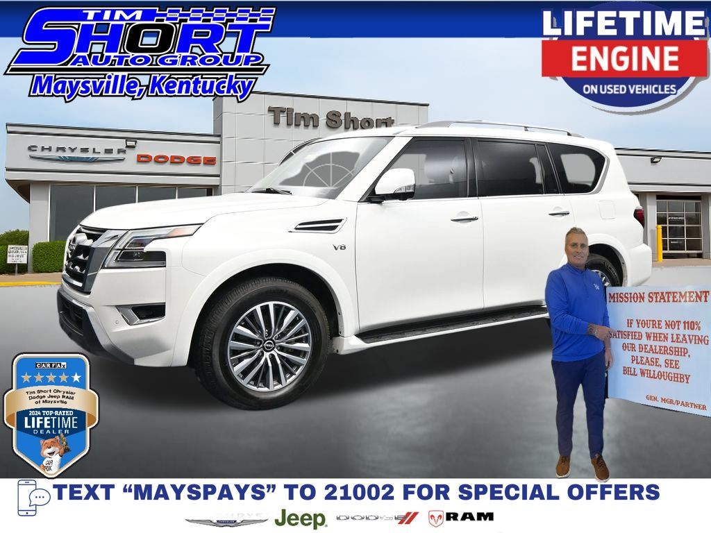 Aspen White Tricoat 2022 Nissan Armada SL RWD SUV / Crossover 4X2 7-Speed Automatic