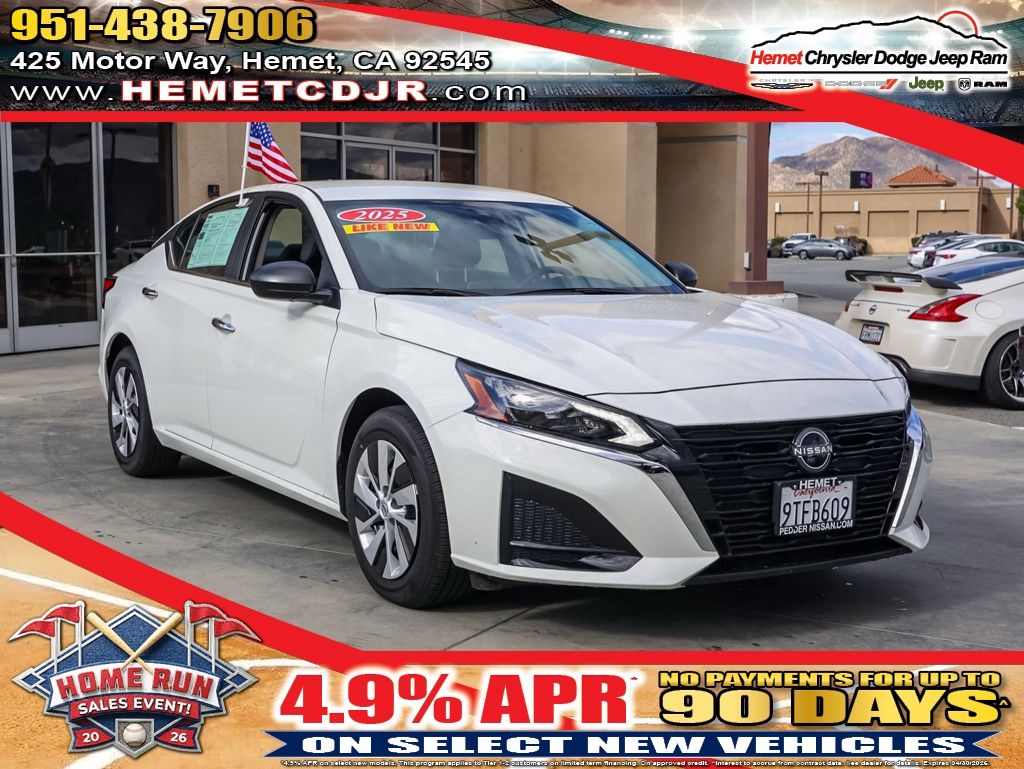 Glacier White 2025 Nissan Altima 2.5 S FWD Sedan Front-Wheel Drive Continuously Variable Transmission