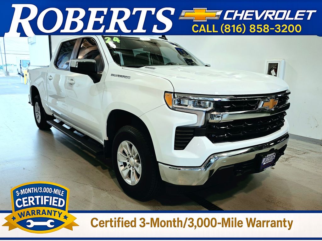 Summit White 2024 Chevrolet Silverado 1500 Pickup Truck Four-Wheel Drive Automatic