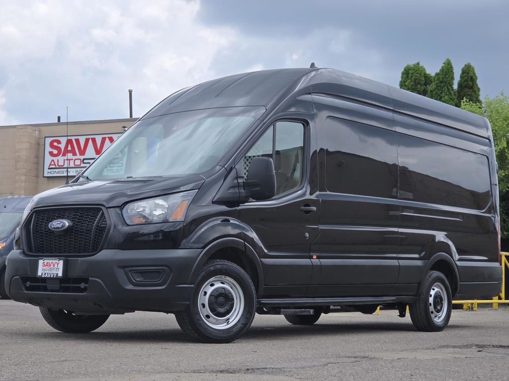 Black Metallic 2023 Ford Transit Cargo 250 High Roof Extended LB RWD Van Rear-Wheel Drive