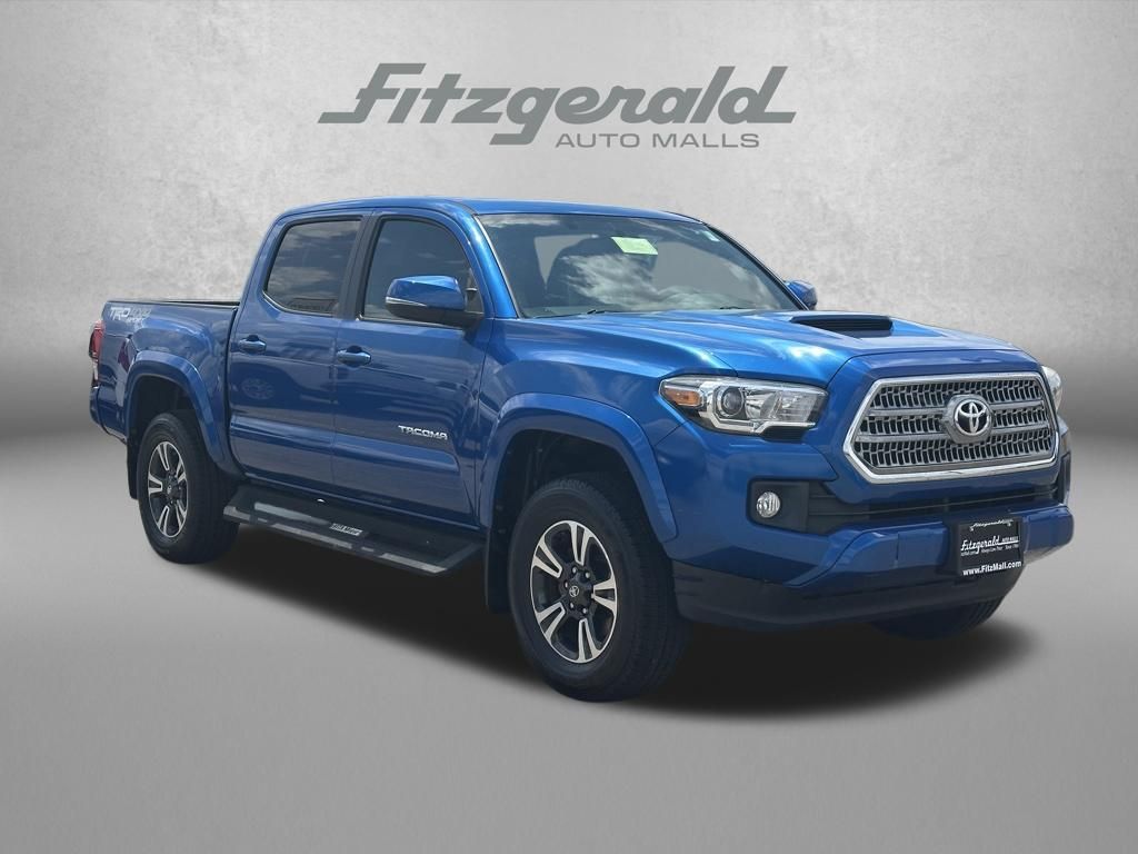 Blazing Blue Pearl 2017 Toyota Tacoma TRD Sport V6 Double Cab 4WD Pickup Truck Four-Wheel Drive 6-Speed Automatic