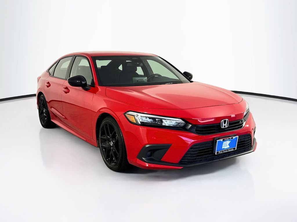 Rallye Red 2023 Honda Civic Sedan Front-Wheel Drive Continuously Variable Transmission
