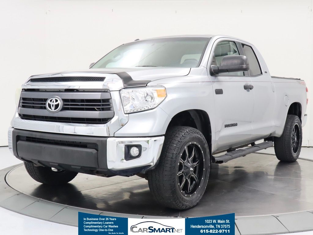Silver Sky Metallic 2014 Toyota Tundra SR5 Double Cab 5.7L 4WD Pickup Truck Four-Wheel Drive 6-Speed Automatic Overdrive
