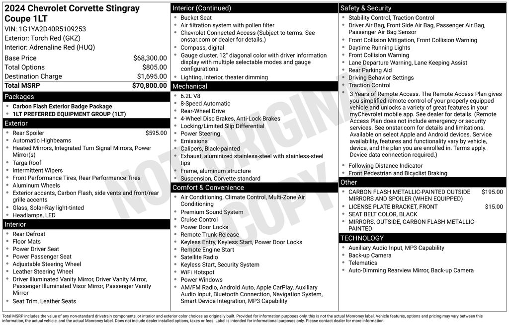 Used Car 2024 Chevrolet Corvette  Stingray For Sale Under $70,000 In Austin, Texas