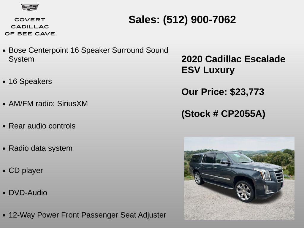 Used Car 2020 Cadillac Escalade Esv  Luxury For Sale Under $25,000 In Austin, Texas