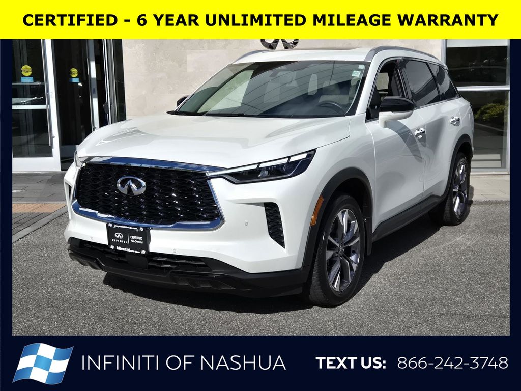Majestic White 2023 INFINITI QX60 Luxe AWD SUV / Crossover All-Wheel Drive 9-Speed Automatic