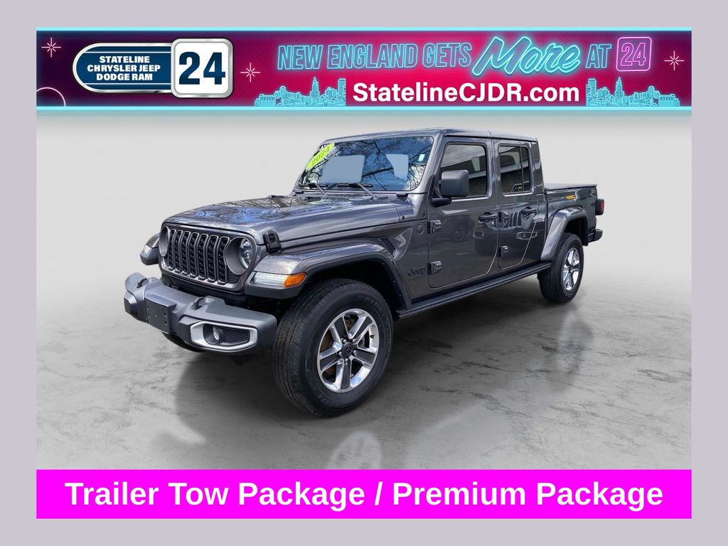 Gray (Granite Crystal Metallic Clearcoat) 2024 Jeep Gladiator Sport Crew Cab 4WD Pickup Truck Four-Wheel Drive 8-Speed Automatic