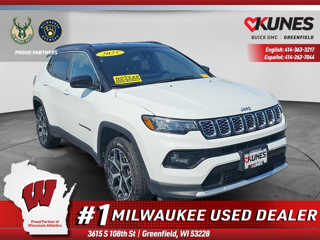 Bright White Clearcoat 2025 Jeep Compass SUV / Crossover Four-Wheel Drive 8-Speed Automatic