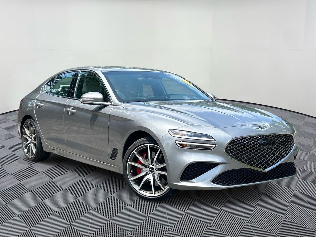 Silver 2025 Genesis G70 Sedan Rear-Wheel Drive 8-Speed Automatic