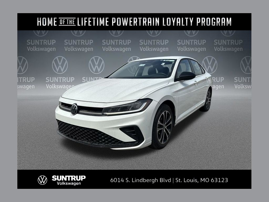 Pure White 2025 Volkswagen Jetta Sport FWD Sedan Front-Wheel Drive 8-Speed Automatic