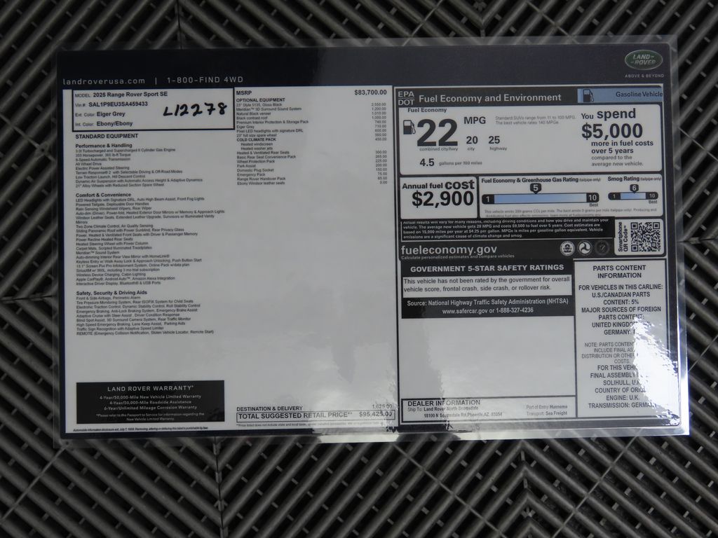 2025 Land Rover Range Rover Sport SE 9