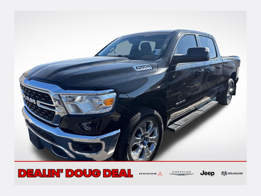 Diamond Black Crystal Pearlcoat 2022 RAM 1500 Pickup Truck Four-Wheel Drive 8-Speed Automatic