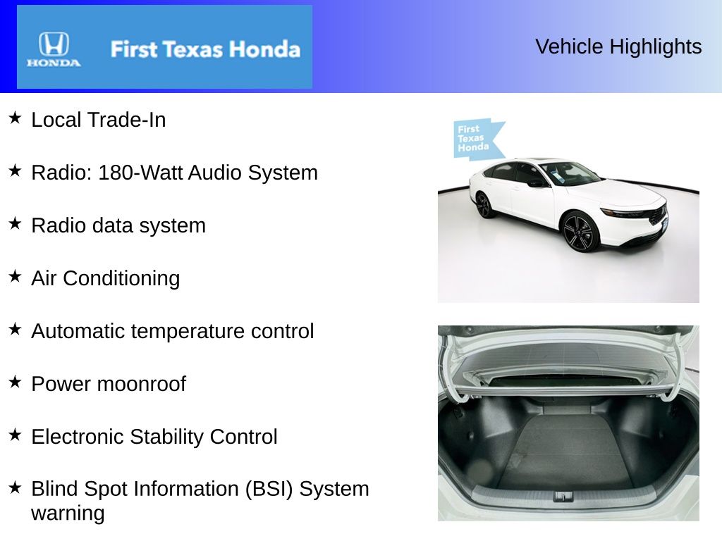 Used Car 2025 Honda Accord Hybrid  Sport For Sale Under $35,000 In Austin, Texas