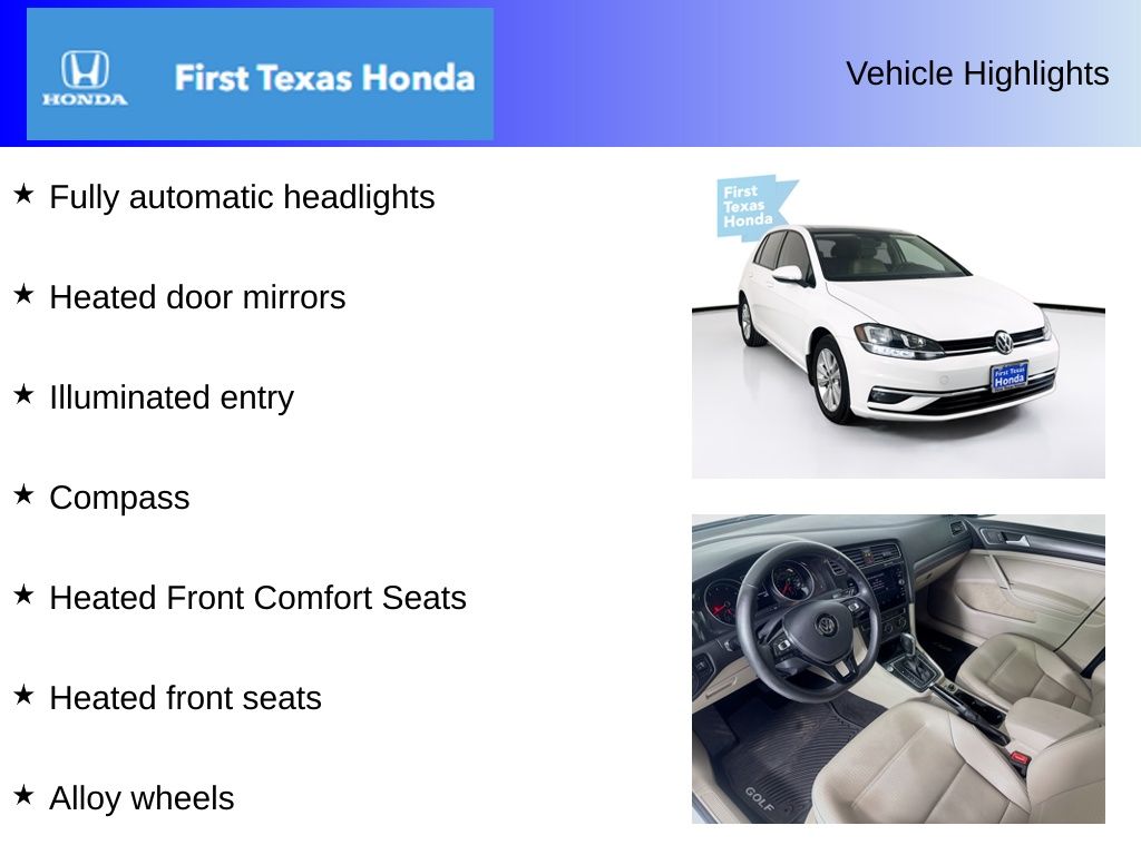 Used Car 2018 Volkswagen Golf  Tsi Se 4-door For Sale Under $20,000 In Austin, Texas