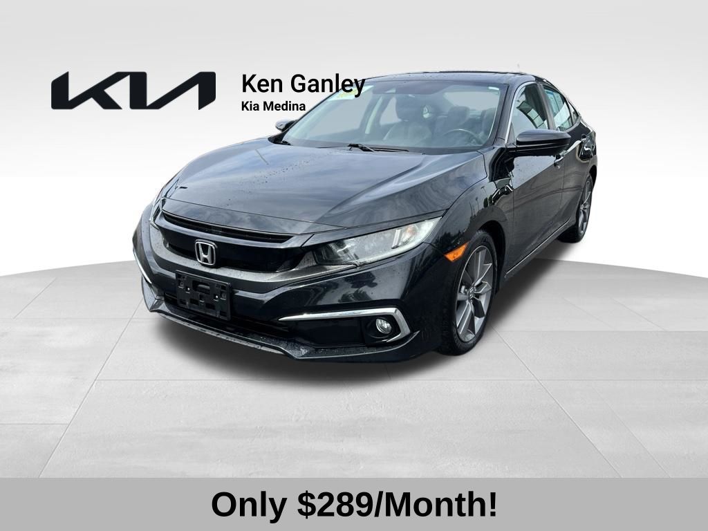 Gray (Modern Steel Metallic) 2019 Honda Civic Sedan Front-Wheel Drive Continuously Variable Transmission