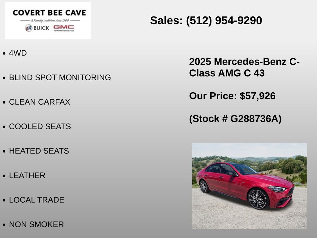 Used Car 2025 Mercedes-benz C-class  C 43 Amg® For Sale Under $60,000 In Austin, Texas