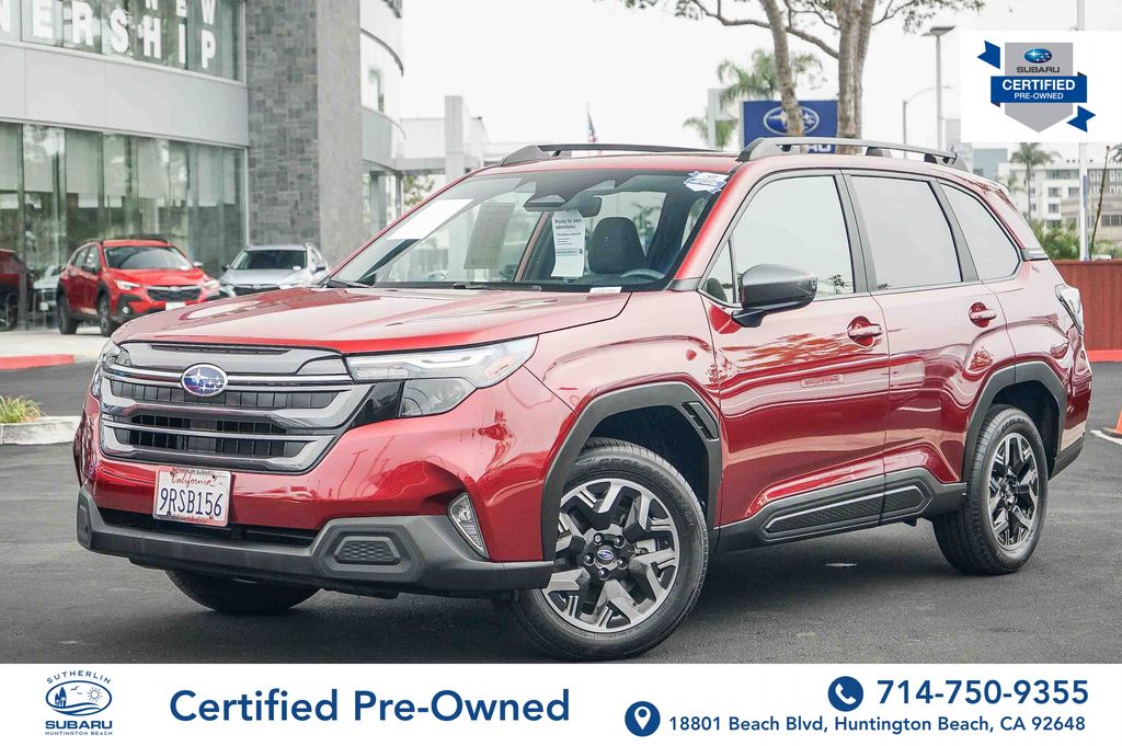 Crimson Red Pearl 2025 Subaru Forester Premium Crossover AWD SUV / Crossover All-Wheel Drive Continuously Variable Transmission