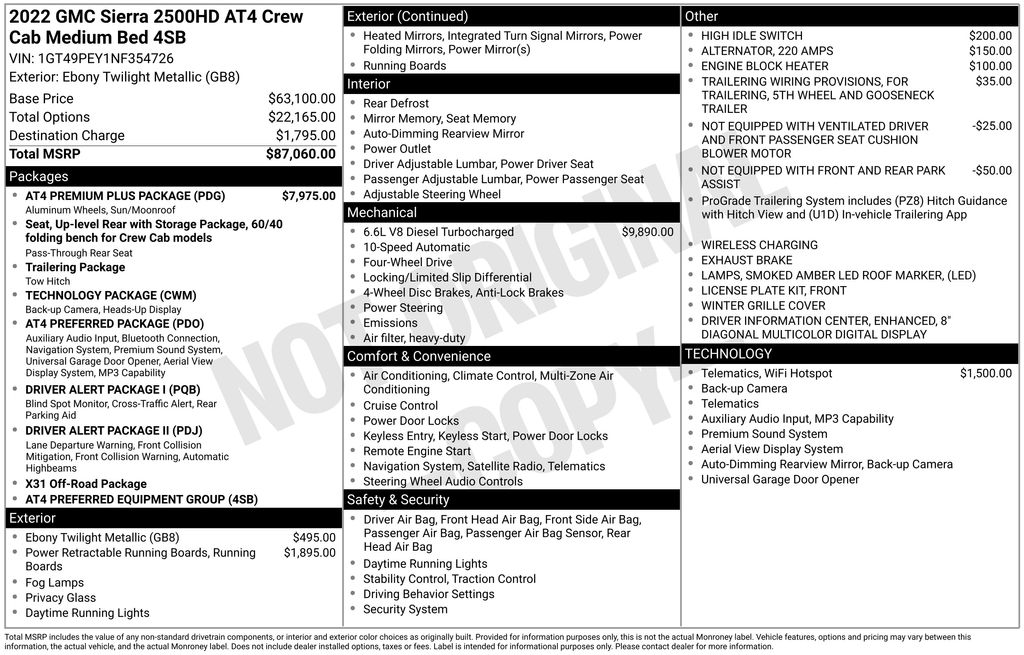 Used Car 2022 Gmc Sierra 2500hd  At4 For Sale Under $60,000 In Austin, Texas