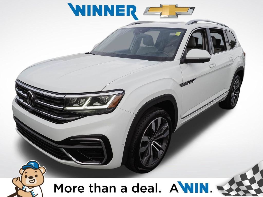 Pure White 2021 Volkswagen Atlas SUV / Crossover All-Wheel Drive 8-Speed Automatic