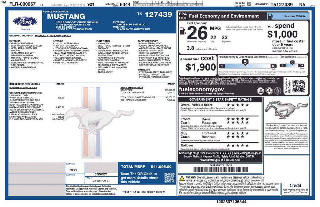 New 2026 Blue Ford EcoBoost Premium image 11