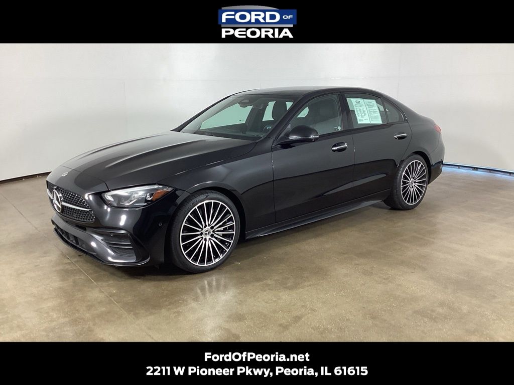 Obsidian Black Metallic 2024 Mercedes-Benz C-Class Sedan Rear-Wheel Drive 9-Speed Automatic