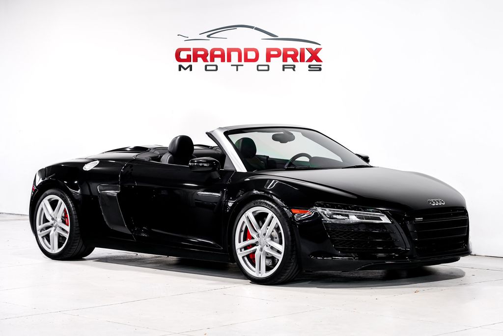 Black 2014 Audi R8 quattro V8 Spyder AWD Convertible All-Wheel Drive Manual
