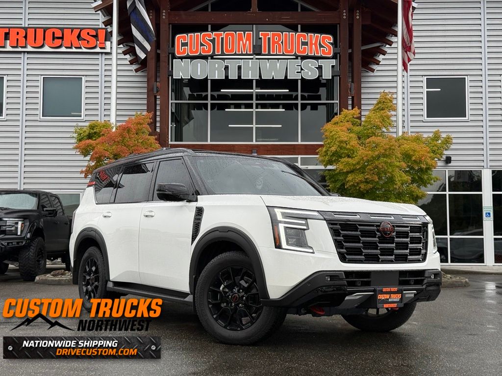 Aspen White Tricoat/Super Black 2025 Nissan Armada SUV / Crossover Four-Wheel Drive 9-Speed Automatic