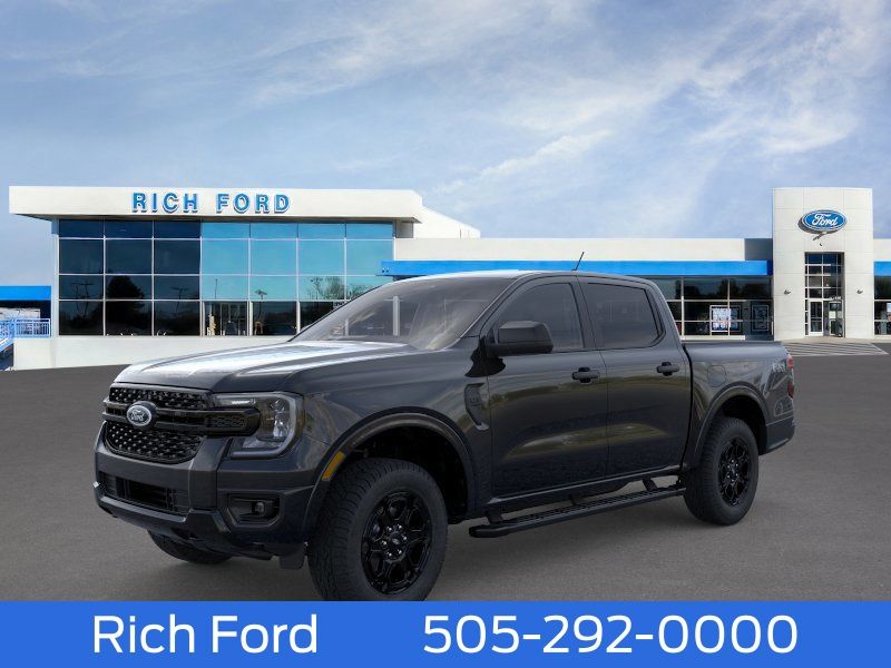 Shadow Black 2025 Ford Ranger XLT SuperCrew 4WD Pickup Truck Four-Wheel Drive Automatic