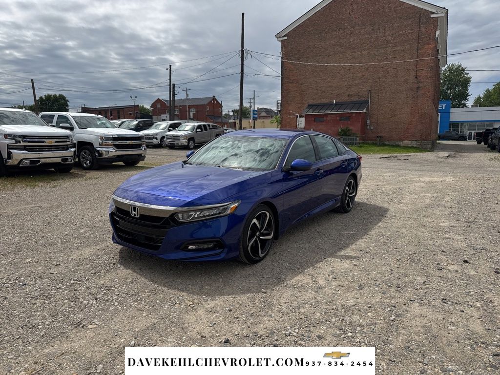 Blue 2018 Honda Accord 1.5T Sport FWD Sedan Front-Wheel Drive Continuously Variable Transmission
