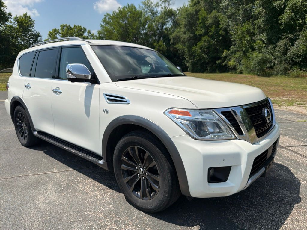 Pearl White 2017 Nissan Armada SUV / Crossover Four-Wheel Drive 7-Speed Automatic
