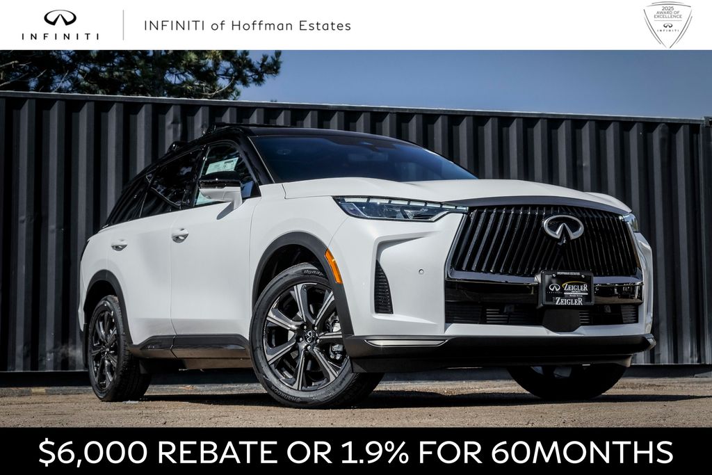 Radiant White/Black Obsidian 2026 INFINITI QX60 Autograph AWD SUV / Crossover All-Wheel Drive 9-Speed Automatic