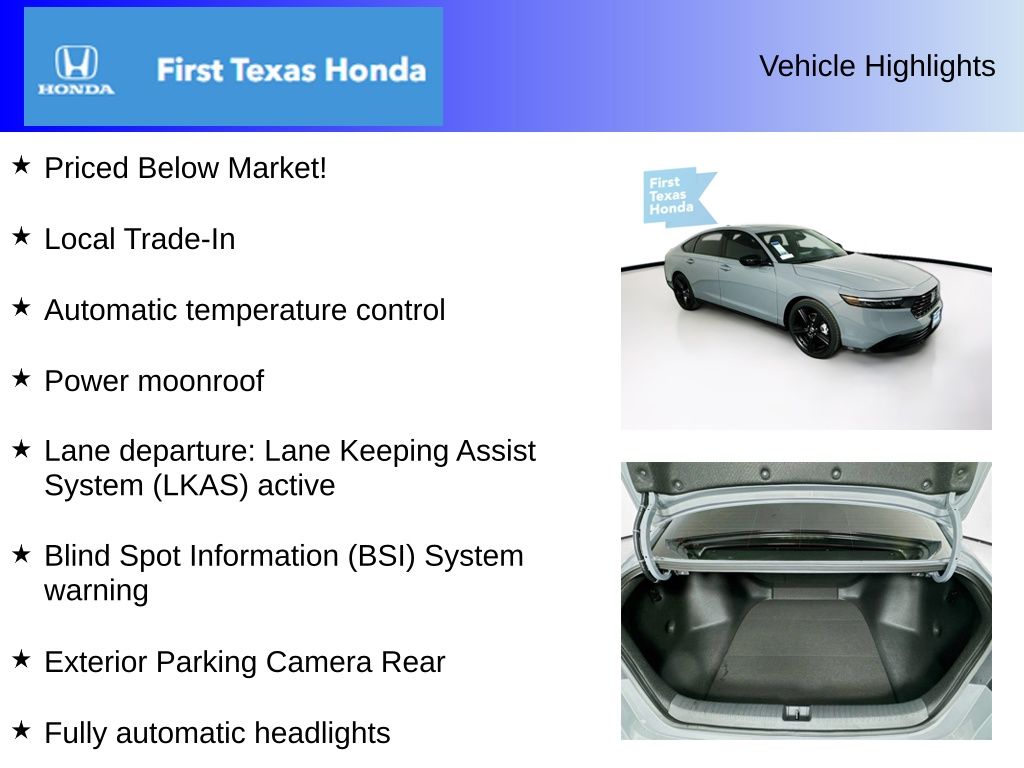 Used Car 2025 Honda Accord Hybrid  Sport-l For Sale Under $35,000 In Austin, Texas