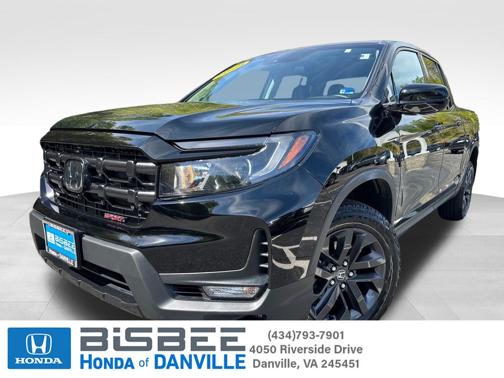 Black 2024 Honda Ridgeline Sport AWD Pickup Truck All-Wheel Drive 9-Speed Automatic