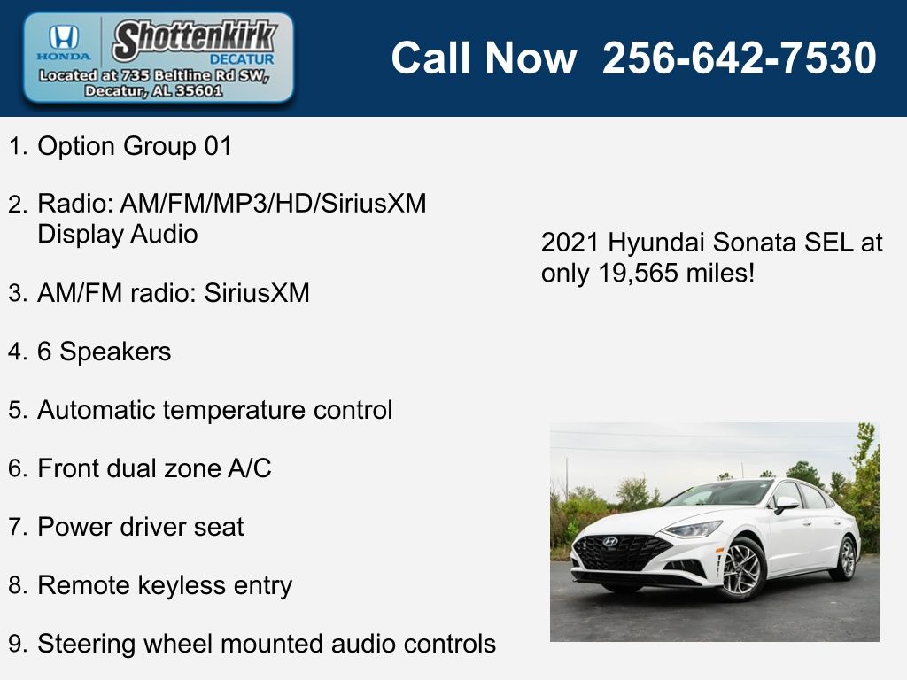 Used 2021 Hyundai Sonata SEL with VIN KMHL64JA7MA152749 for sale in Decatur, AL