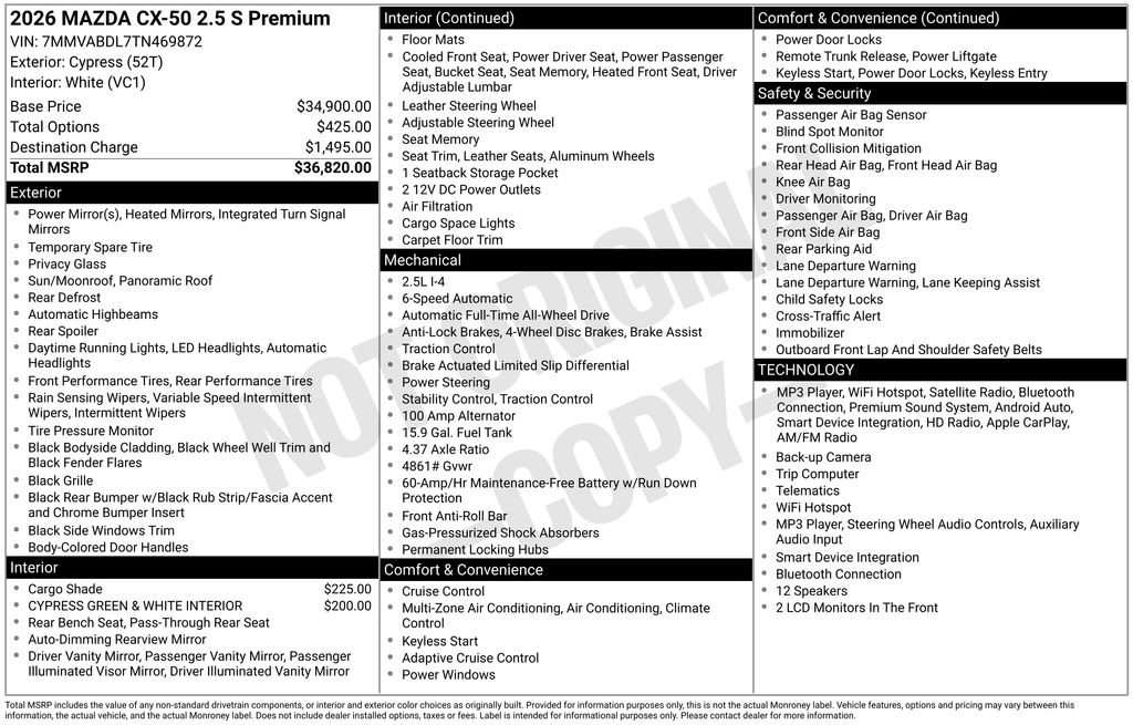 Certified Used 2026 Green Mazda 2.5 S Premium image 35