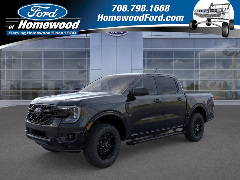 Shadow Black 2026 Ford Ranger XLT SuperCrew 4WD Pickup Truck Four-Wheel Drive Automatic