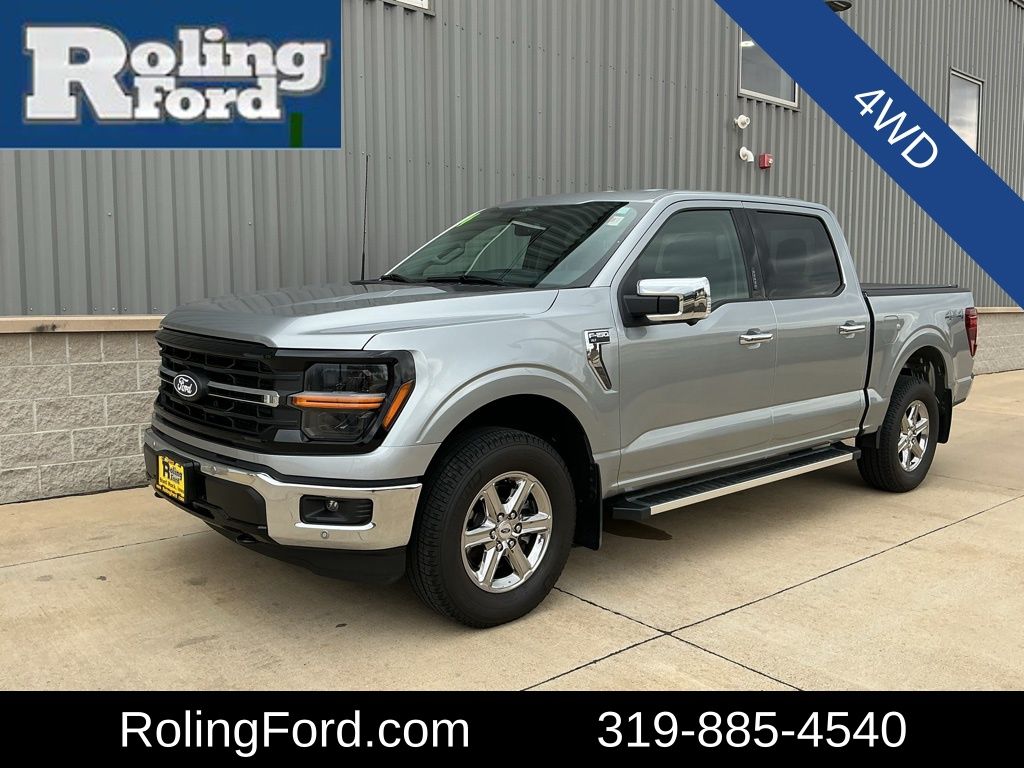 Gray 2025 Ford F-150 XLT SuperCrew 4WD Pickup Truck Four-Wheel Drive Automatic