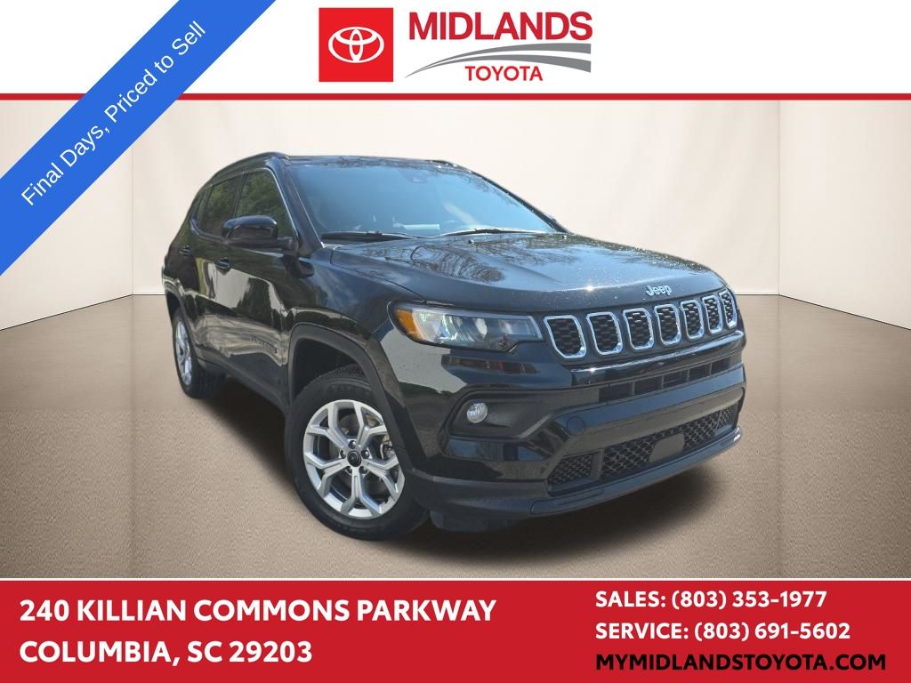 Diamond Black Crystal Pearlcoat 2025 Jeep Compass Latitude 4WD SUV / Crossover Four-Wheel Drive 8-Speed Automatic