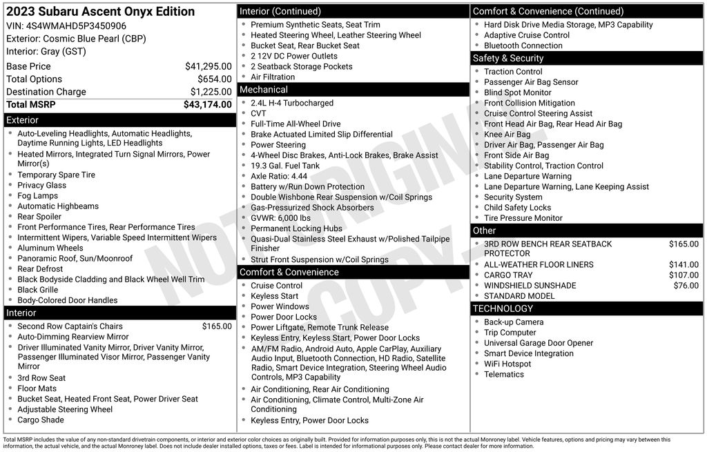 2023 Subaru Ascent Onyx Edition Blue at AutoSavvy Houston Northwest