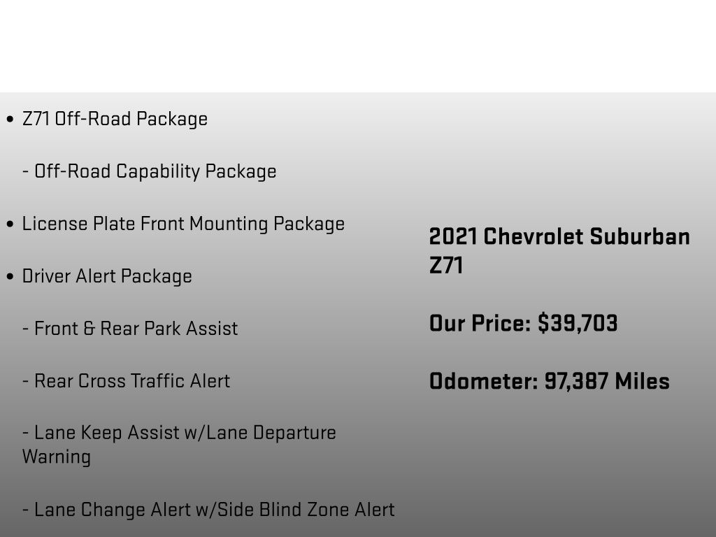 2021 Chevrolet Suburban Z71 Gray at Carlisle Cadillac Buick GMC