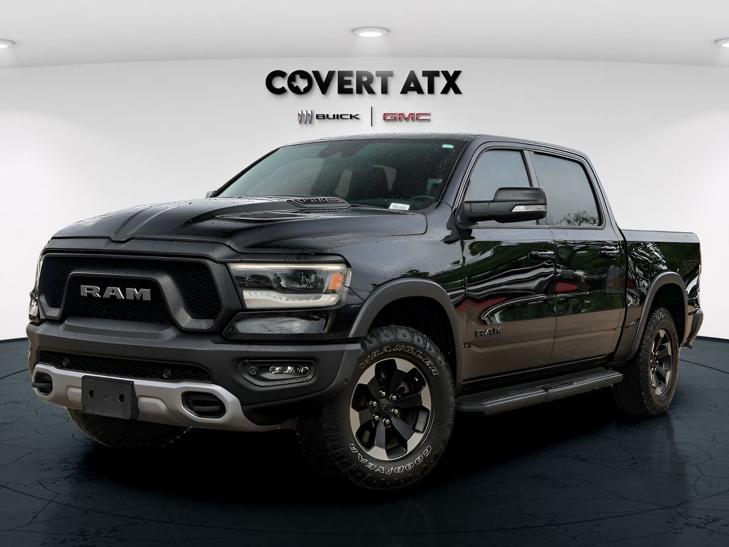 Diamond Black Crystal Pearlcoat 2022 RAM 1500 Rebel Crew Cab 4WD Pickup Truck Four-Wheel Drive 8-Speed Automatic