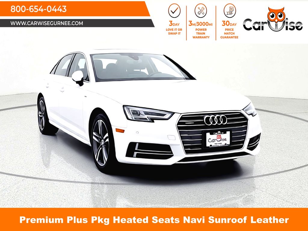 Ibis White 2018 Audi A4 2.0 TFSI quattro Premium Plus AWD Sedan All-Wheel Drive 7-Speed Automatic