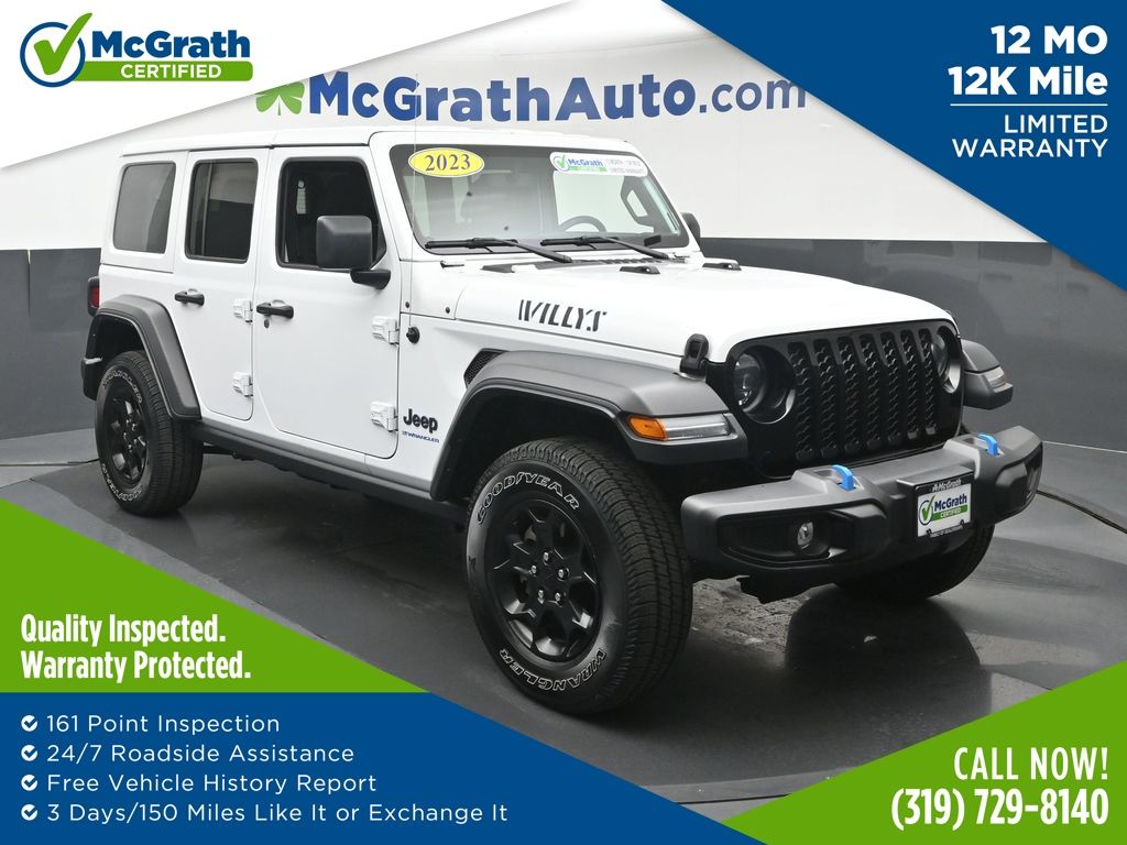 Bright White Clearcoat 2023 Jeep Wrangler 4xe SUV / Crossover Four-Wheel Drive 8-Speed Automatic