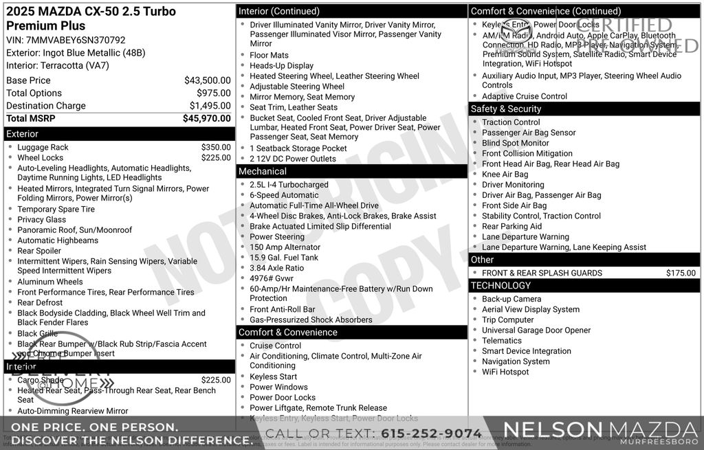 Certified Used 2025 Blue Mazda 2.5 Turbo Premium Plus Package image 2