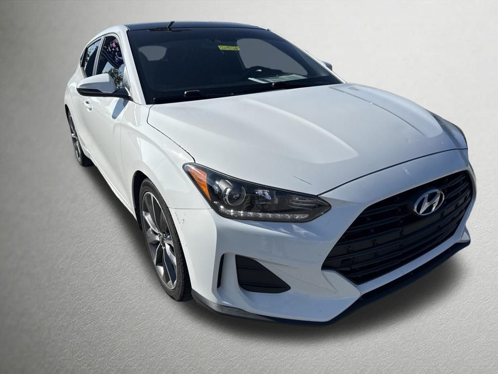 Chalk White 2019 Hyundai Veloster Coupe Front-Wheel Drive 6-Speed Automatic