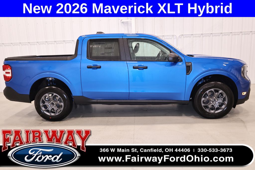Velocity Blue 2026 Ford Maverick XLT SuperCrew FWD Pickup Truck Front-Wheel Drive Continuously Variable Transmission