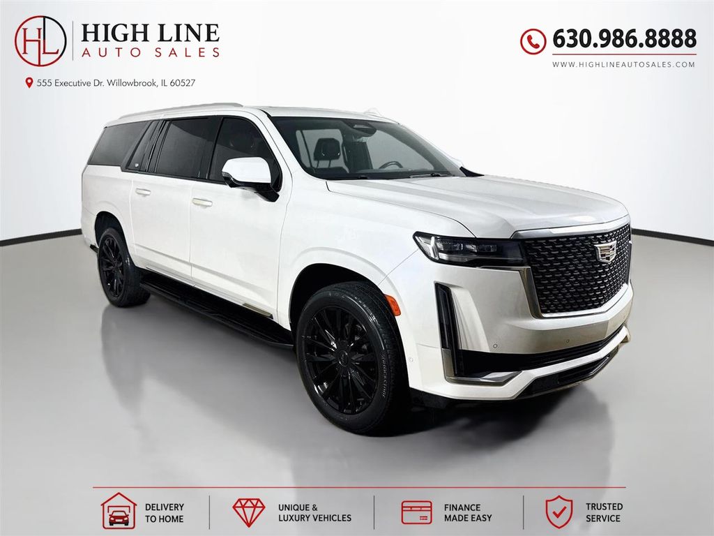 Crystal White Tricoat 2021 Cadillac Escalade ESV SUV / Crossover Four-Wheel Drive Automatic