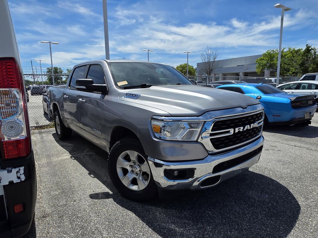 Billet Silver Metallic Clearcoat 2022 RAM 1500 Big Horn Crew Cab RWD Pickup Truck 4X2 8-Speed Automatic