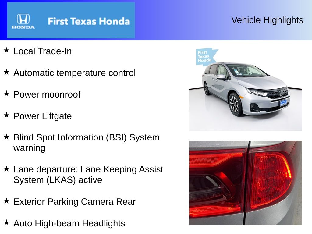 Used Car 2025 Honda Odyssey  Ex-l For Sale Under $50,000 In Austin, Texas