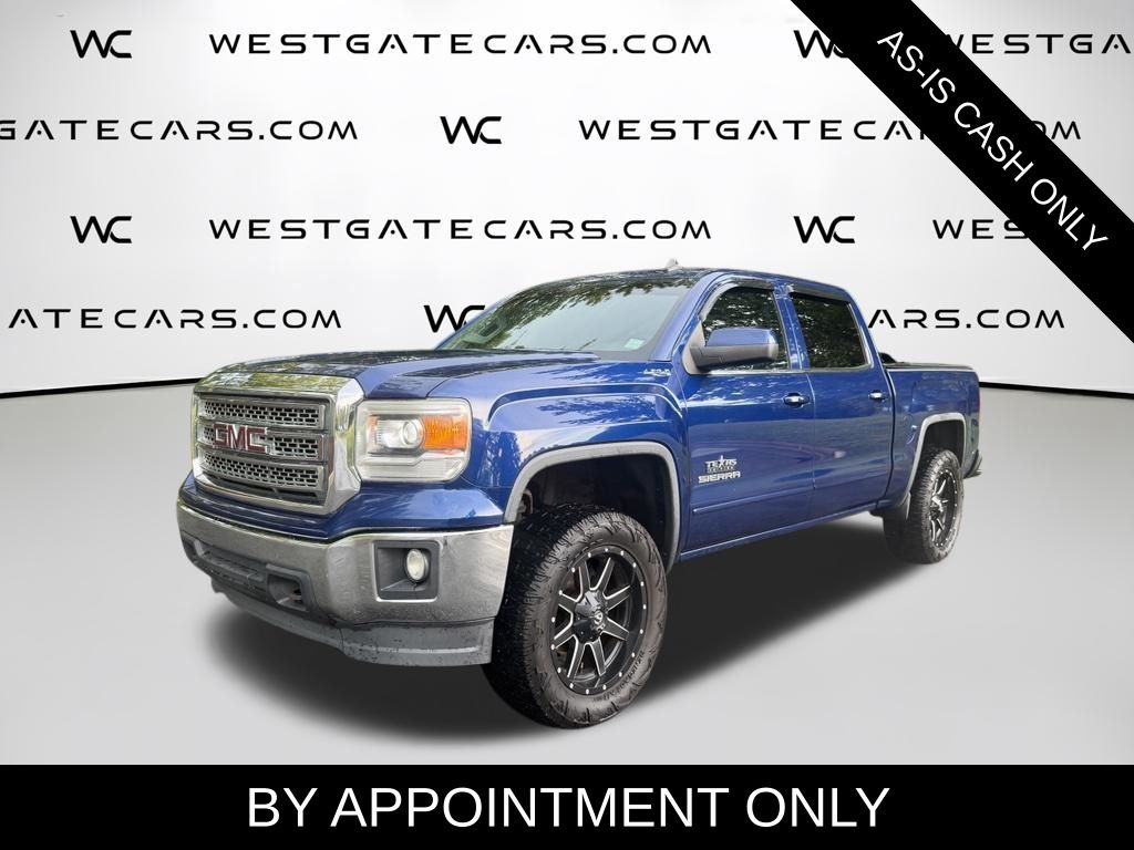 Cobalt Blue Metallic 2014 GMC Sierra 1500 Pickup Truck Four-Wheel Drive 6-Speed Automatic Overdrive